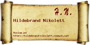 Hildebrand Nikolett névjegykártya